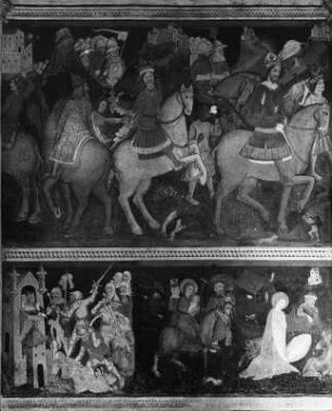Flucht nach Ägypten : Flucht nach Ägypten. Fresko (um 1440). Glanegg-Sankt Gandolf, Pfarrkirche