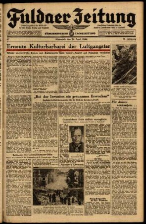 Ausgabe vom Mittwoch, den 26. April 1944.
