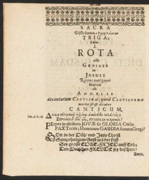 Sacra Distichorum ... Triga ...