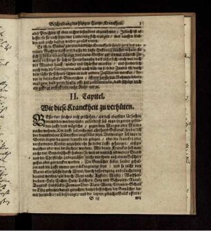 II. Capitel. Wie diese Kranckheit zu verhüten