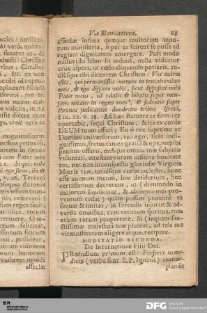 Meditatio Secunda. De Incarnatione Filii Dei.