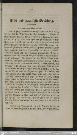 Sechs und zwanzigste Vorlesung