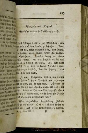 Sechzehntes Kapitel. Grundsätze werden in Ausübung gebracht.