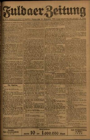 Ausgabe vom Donnerstag, den 27. November 1919.