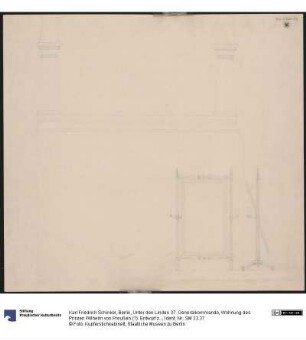 Berlin, Unter den Linden 37. Generalkommando, Wohnung des Prinzen Wilhelm von Preußen (?). Entwurf zu einem Standspiegel