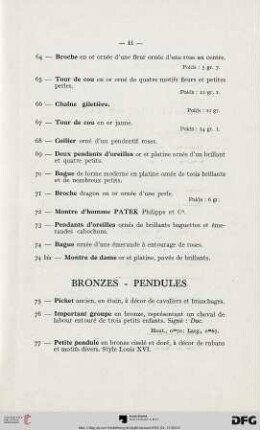 Bronzes - Pendules (Nr. 75-79)