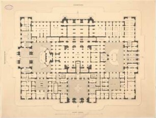 Reichstag, Berlin Zweiter Wettbewerb: Grundriss UG