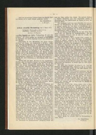 Siebente ordentliche Versammlung vom 5. April 1879