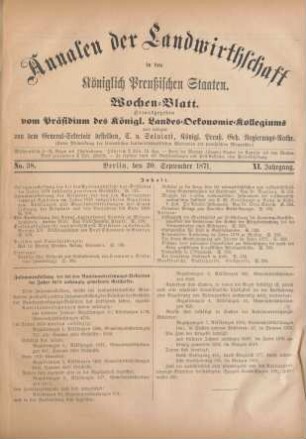 No. 38. Berlin, den 20. September 1871. XI. Jahrgang.