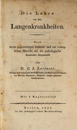 Die Lehre von den Lungenkrankheiten