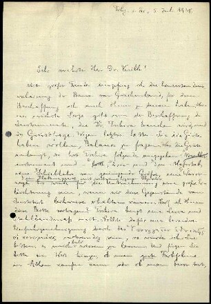 W. Kolbe an K. Kübler