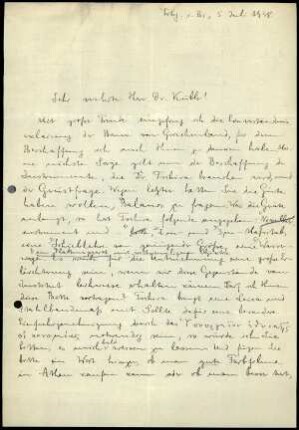 W. Kolbe an K. Kübler
