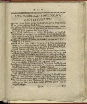 Libri Theologici Theologorvm Protestantivm.