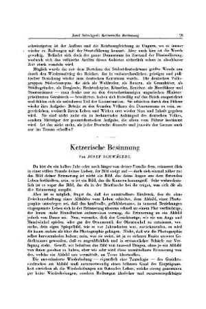 Ketzerische Besinnung