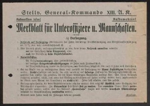 Allgemeine Anordnungen militärischer Stellen