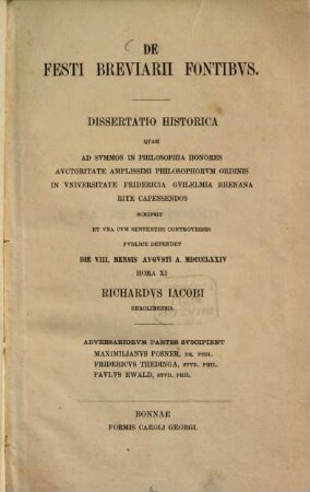 De Rufi Festi breviarii fontibus : (Diss. inaug.)