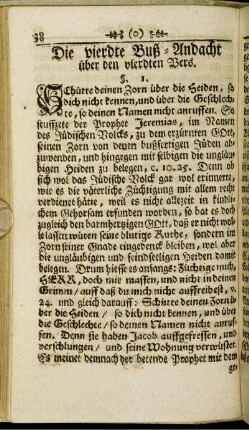 Die vierdte Buß-Andacht über den vierdten Vers.