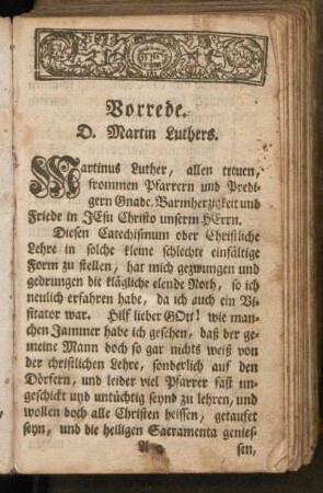 Vorrede. D. Martin Luthers