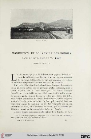 3. Pér. 39.1908: Monuments et souvenirs des Borgia dans le Royaume de Valence, 1