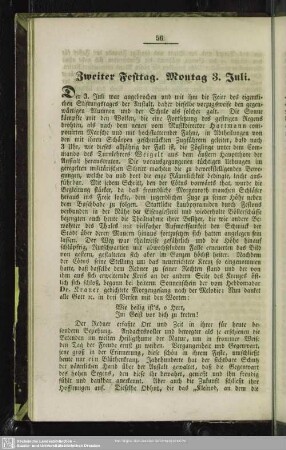 Zweiter Festtag. Montag 3. Juli