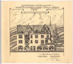 Wohn- und Geschäftshaus Cleves, Herne: Vorderansicht 1:100