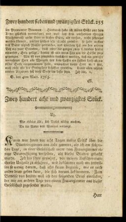 Zwey hundert acht und zwanzigstes Stück