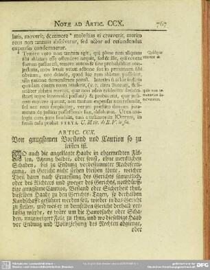 Artic. CCX. Von gnugsamen Vorstand und Caution so zu leisten ist