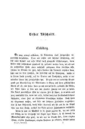Erster Abschnitt. Einleitung