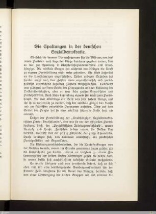 Die Spaltungen in der deutschen Sozialdemokratie