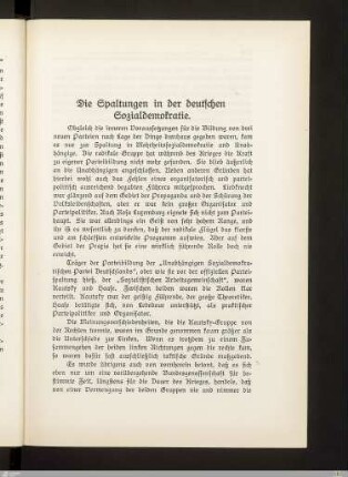 Die Spaltungen in der deutschen Sozialdemokratie