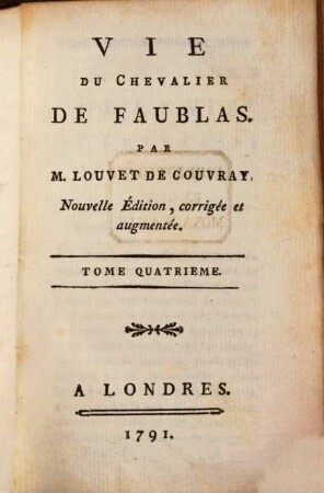 Vie Du Chevalier De Faublas, 4