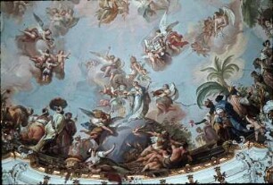 Verehrung der Ecclesia durch die vier Erdteile