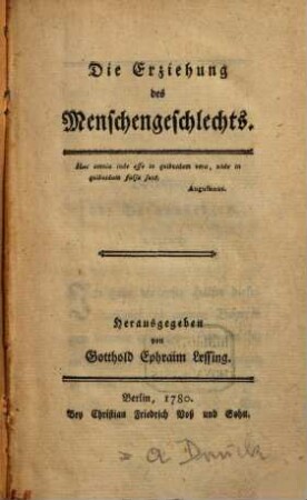 Die Erziehung des Menschengeschlechts