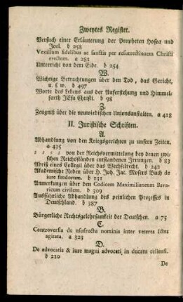 II. Juristische Schriften