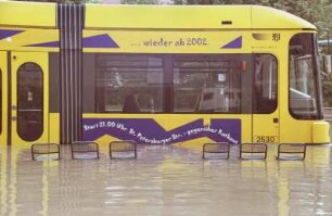 Dresden-Altstadt, St. Petersburger Straße. Niederflurwagen an der Haltestelle Walpurgisstraße