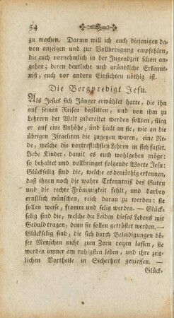 Die Bergpredigt Jesu