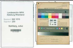 Entnazifizierung Julius Stahlberg , geb. 30.06.1899 (Elektroinstallateur)