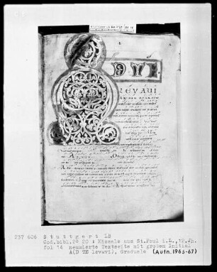 Missale — Initiale A (d te levavi), Folio 14recto