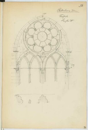 Dom, Paderborn: Ansicht, Details Südfenster (aus: Skizzen- und Fotoalbum 18)