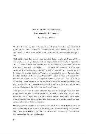 Das deutsche Pluralsystem (Strukturelle Diachronie)