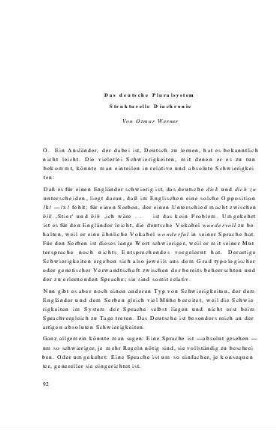 Das deutsche Pluralsystem (Strukturelle Diachronie)