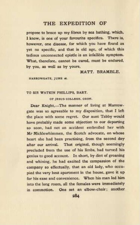 To Sir Watkin Phillips, Bart. of Jesus College, Oxon