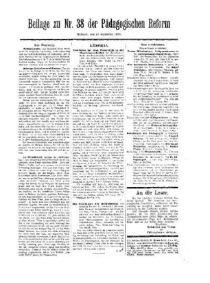 Litteratur : Beilage zu Nr. 38 der Pädagogischen Reform
