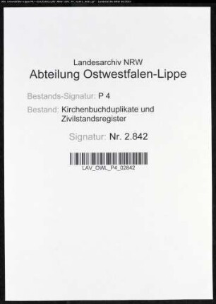 Zivilstandsregister von Plettenberg (A 1812). (Gemeinde: Plettenberg, Kreis Altena)