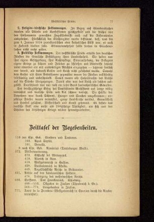 Zeittafel der Begebenheiten