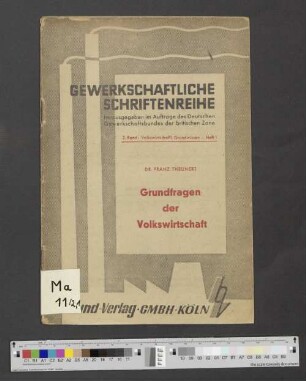 Grundfragen der Volkswirtschaft