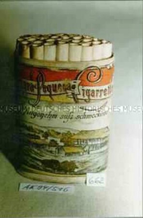 Attrappe einer Pappschachtel für Zigaretten "Angra Pequena Cigaretten"