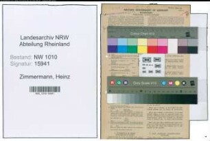 Entnazifizierung Heinz Zimmermann , geb. 29.09.1922 (Verw.Angestellter)