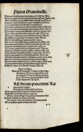 ... Carmen de floribus.