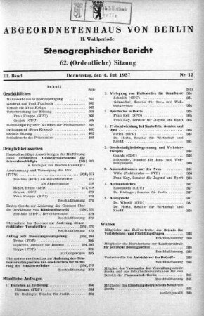 Nr. 12 (62), 4. Juli 1957